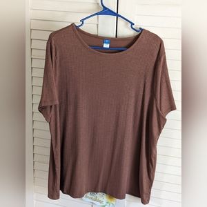 Old Navy XL Brown Ribbed Shirt